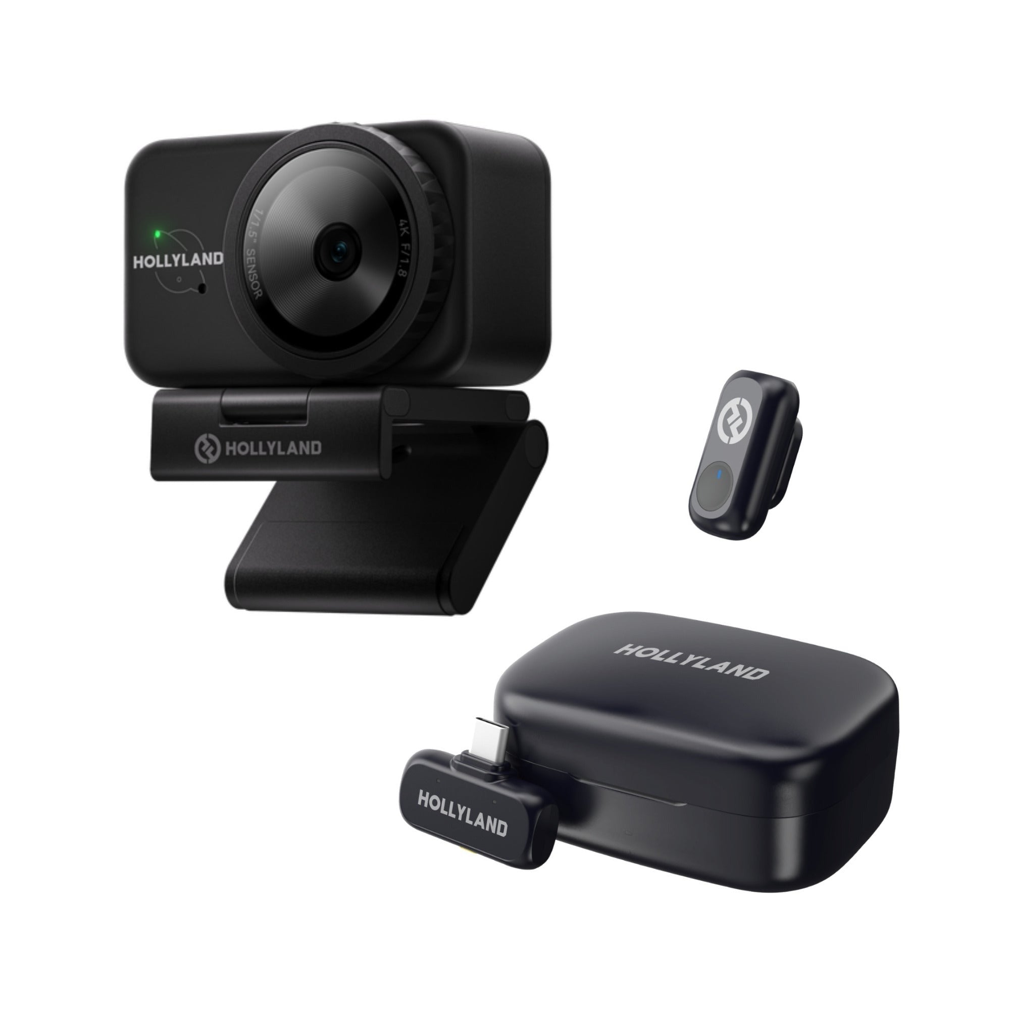 Hollyland Lyra UHD 4K Webcam Streaming Bundle with LARK A1 Wireless Mic (Black)