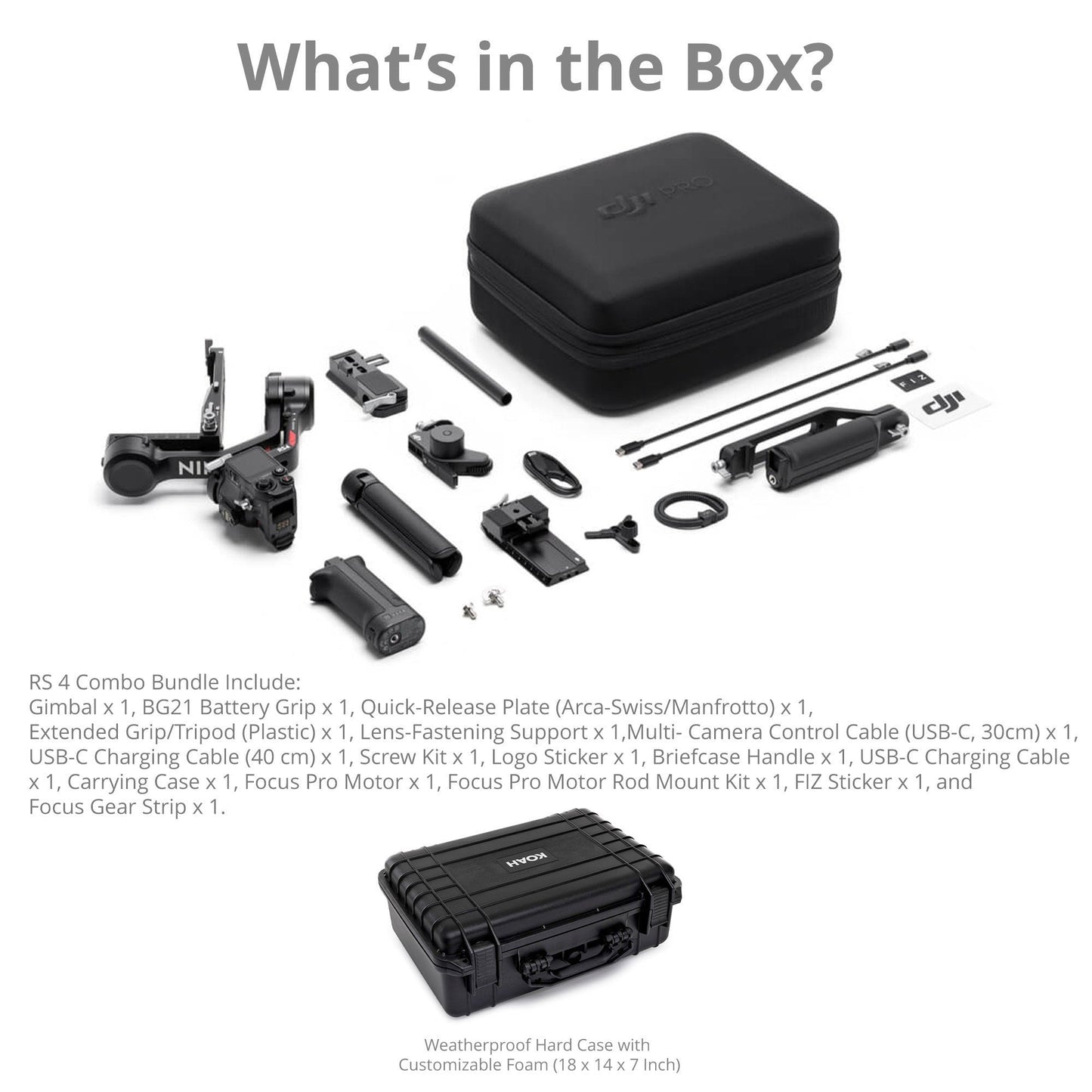 DJI RS 4 Gimbal Stabilizer Combo with Joystick Mode Switch and High-Capacity Battery Grip Bundle