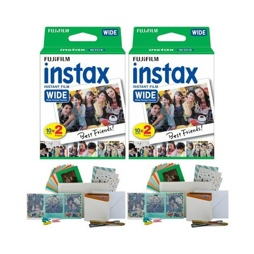 Fujifilm instax Wide Instant Film Twin Pack (40 Exposures) Bundle with PhotoBox and Acrylic Frames