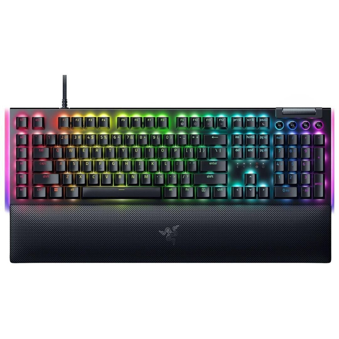 Razer BlackWidow V4 Green Switch Gaming Keyboard, RZ03-04690200, 104 Keys, Black (Certified Refurbished)