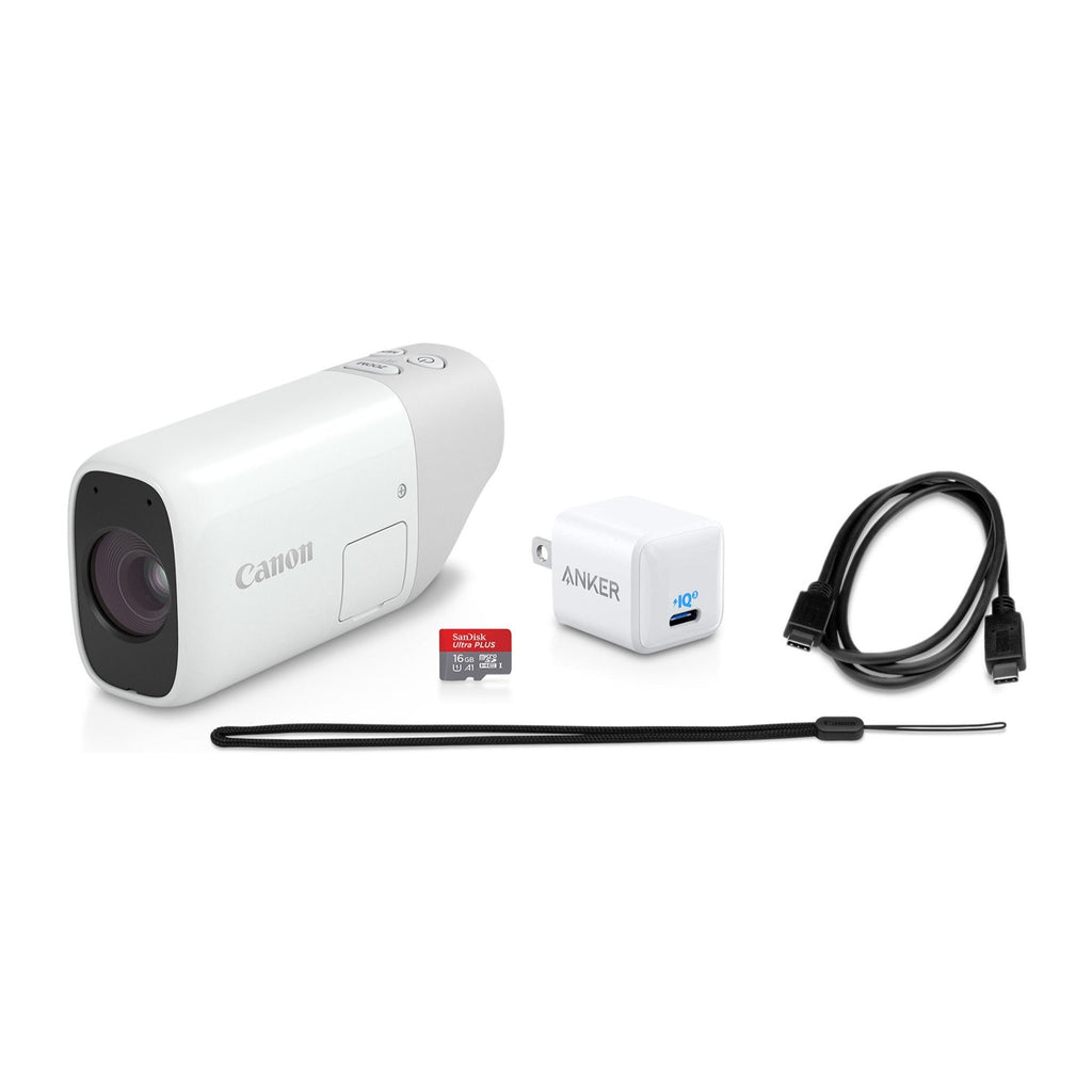 Canon ZOOM Digital Monocular with USB Charger and microSD Card (White)