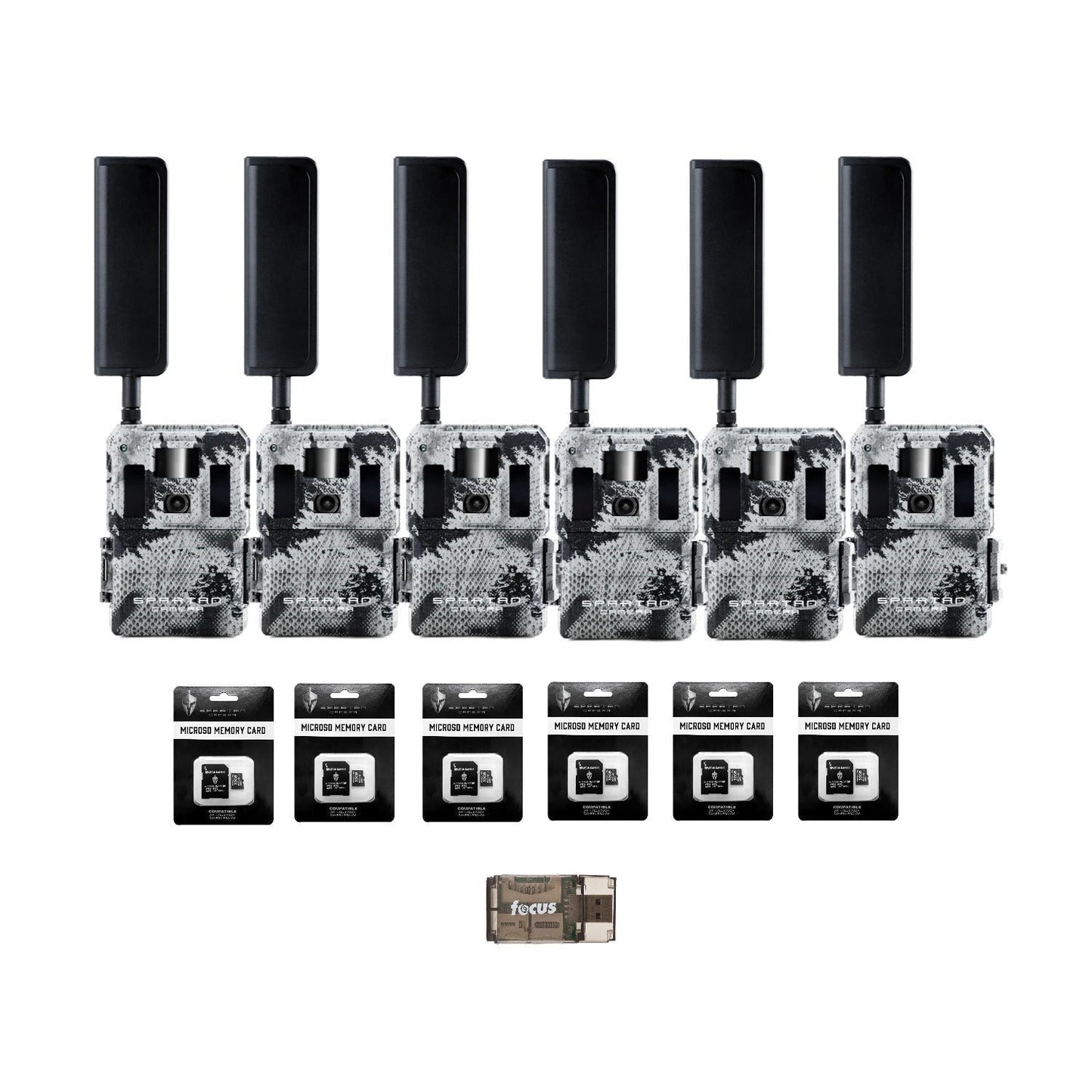 Spartan GoLive2 4G/LTE Trail Camera 6-Pack Bundle with 32GB Memory Card & Reader