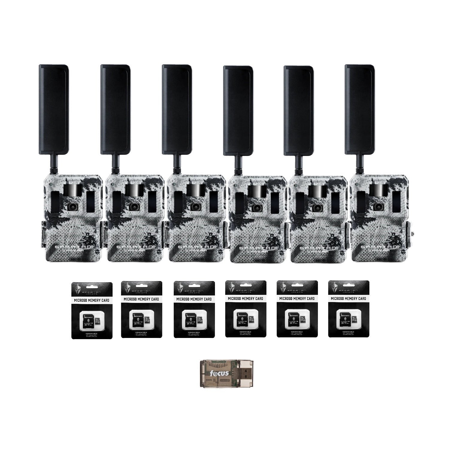 Spartan GoLive2 4G/LTE Trail Camera 6-Pack Bundle with 32GB Memory Card & Reader