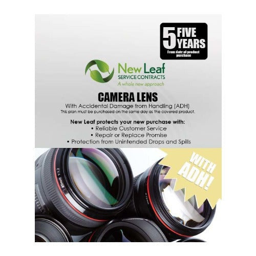 New Leaf 5-Year Camera Lens Service Plan with ADH for Products Retailing Under $10,000