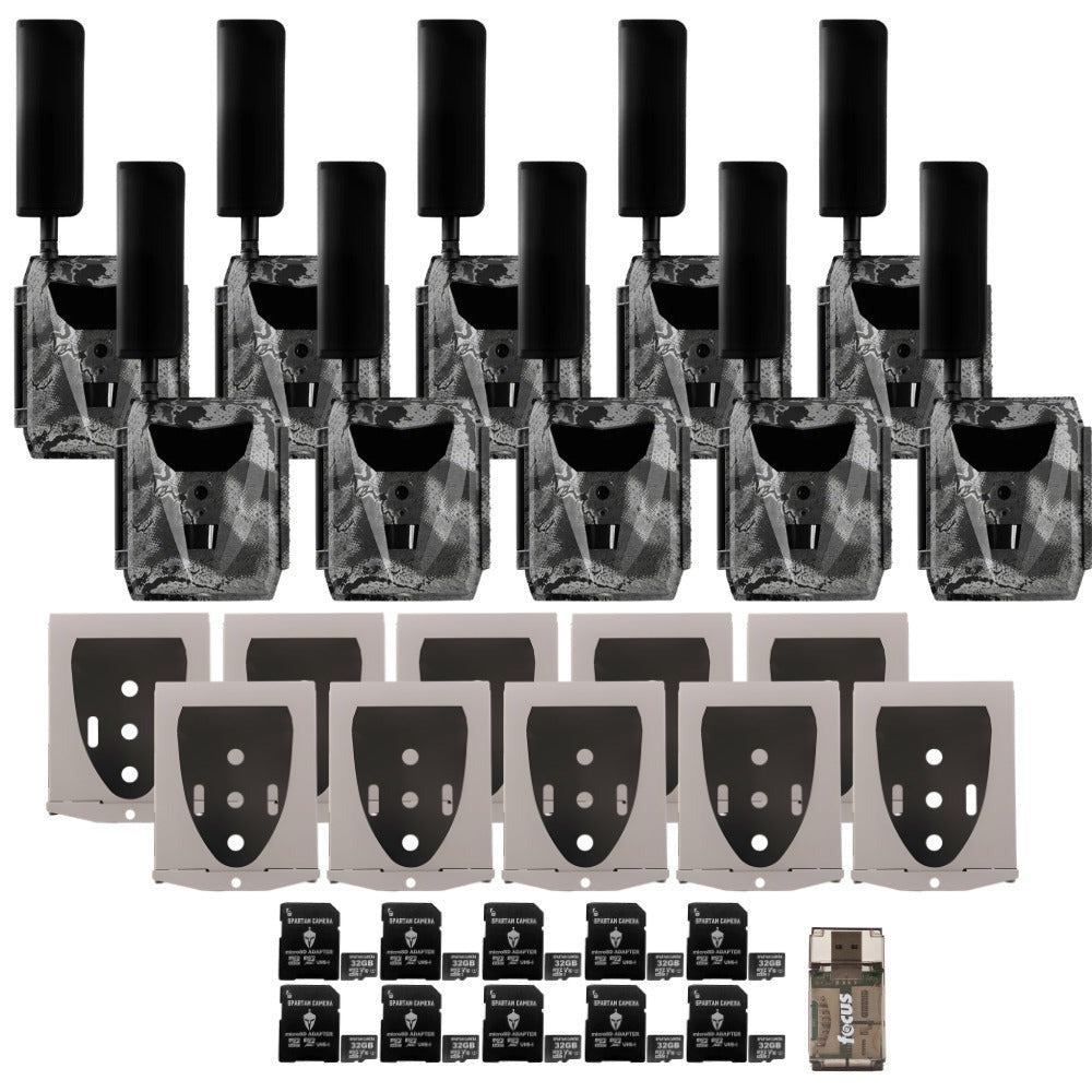 Spartan GoLive 4G/LTE HD Trail Camera (Verizon, 10 Pack) Bundle w/ Accessories