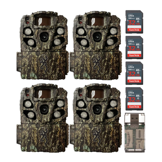 Browning Strike Force Full HD Extreme Trail Camera with 32 GB SD Card and Card Reader (4-Pack)