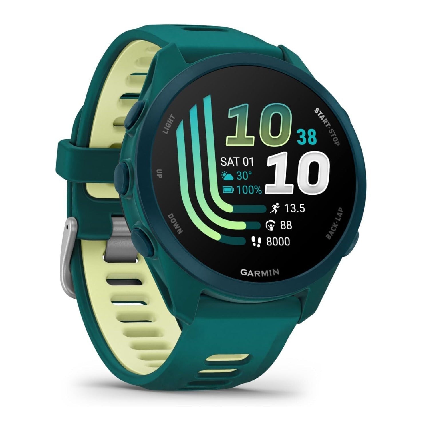 Garmin Forerunner 170 Music GPS Running Smartwatch (Teal Green/Citron Band)