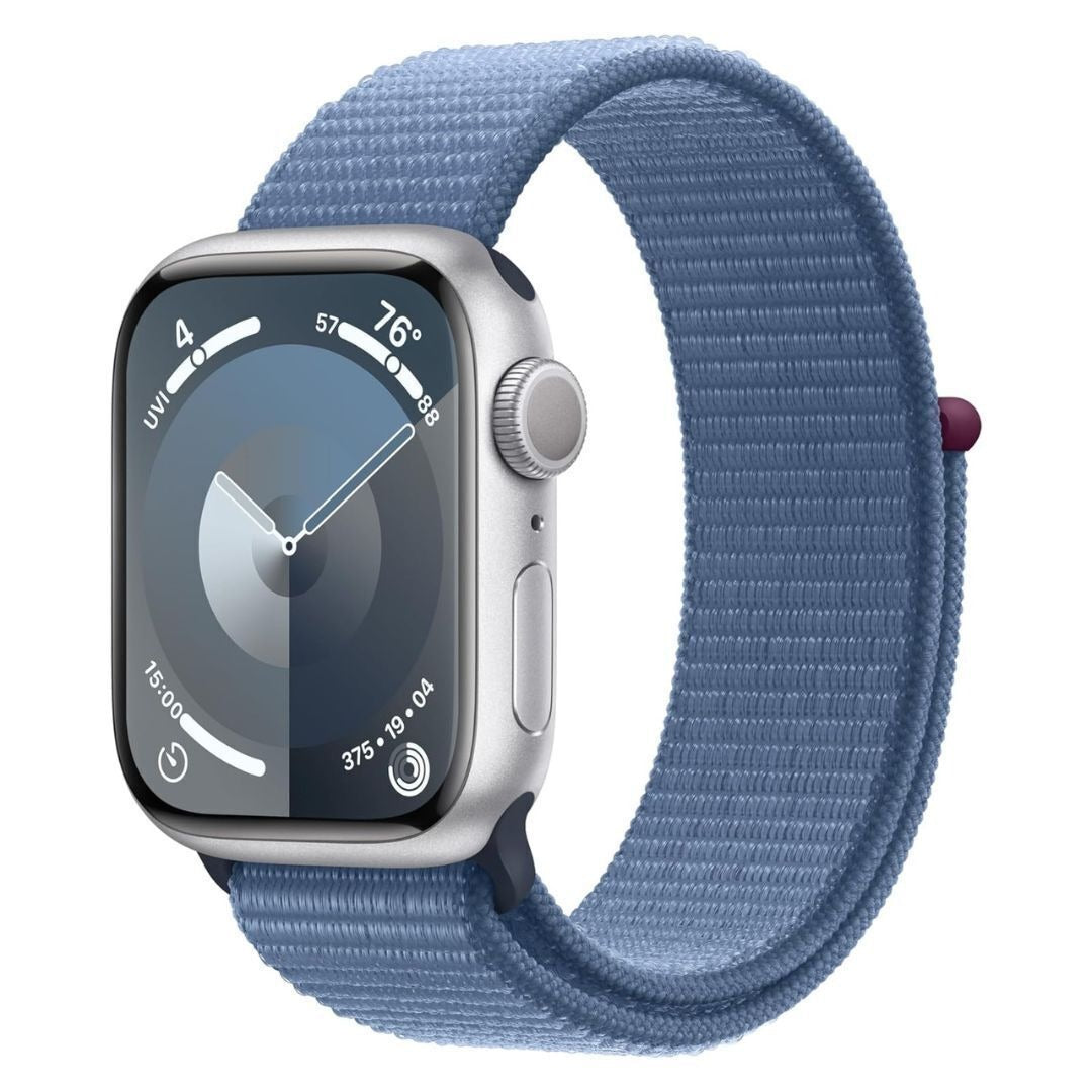 Apple Watch Series 9 (GPS) 41mm Silver Aluminum Case with Winter Blue Sport Loop (Used)