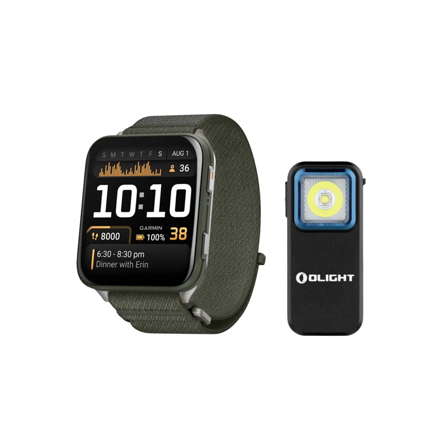 Garmin Venu X1 Moss with Titanium Caseback and Moss ComfortFit Nylon Band Bundle