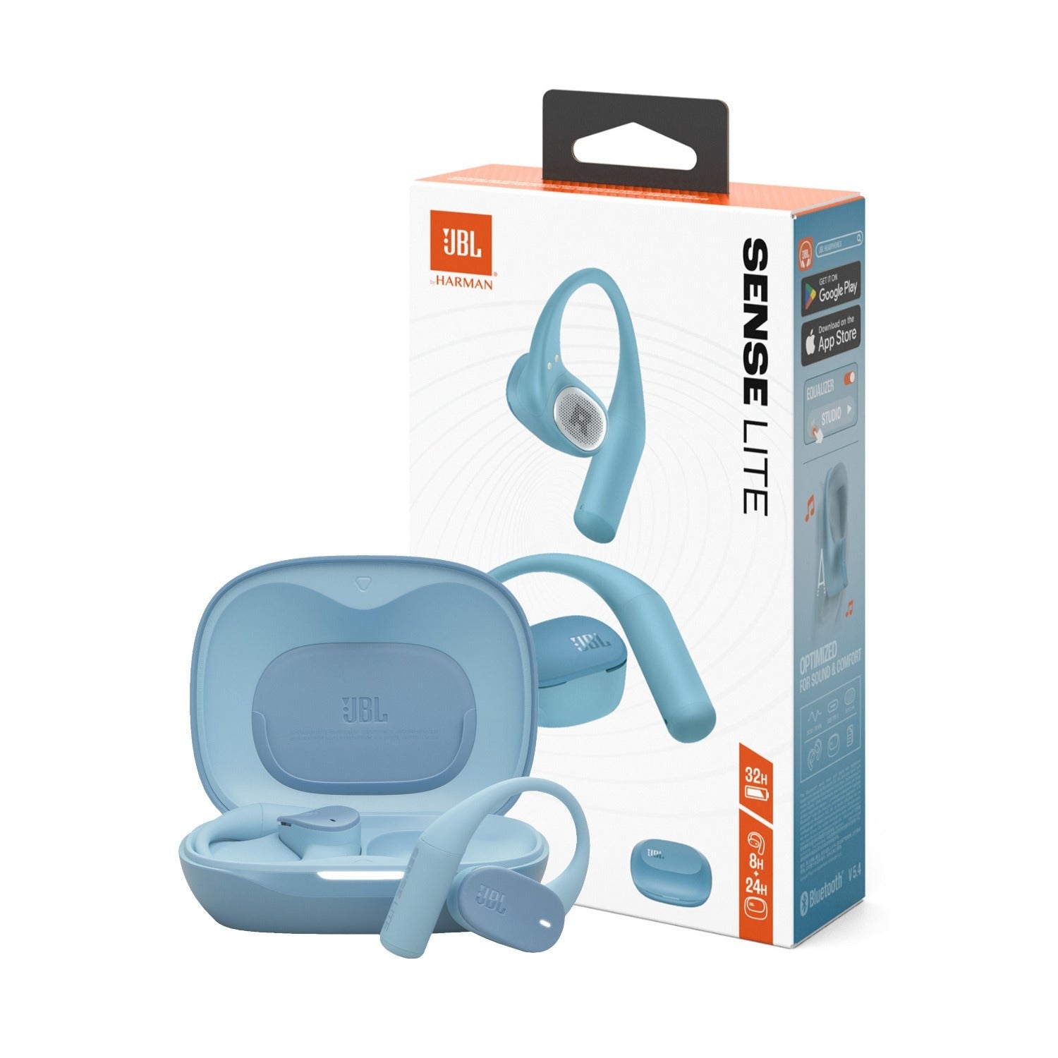 JBL Sense Lite True Wireless Open-Ear Earbuds with 32 hours of Playtime (Blue)