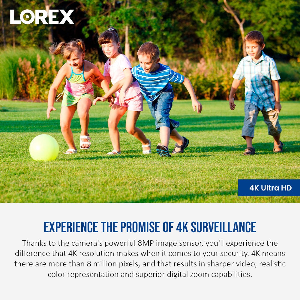 Lorex 4K Ultra HD Smart Deterrence IP 8MP Remote Access Dome Camera (2-Pack) Bundle