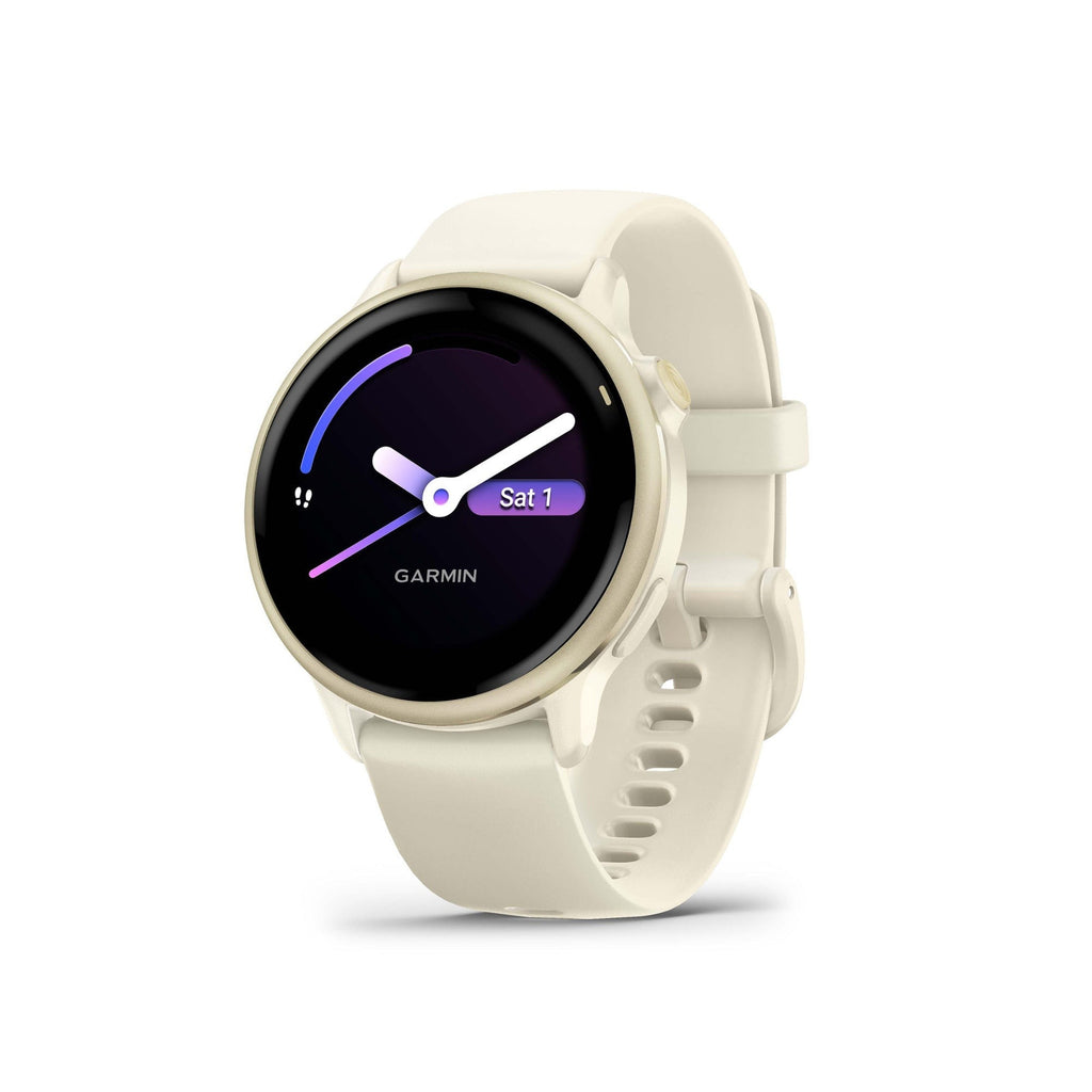 Garmin vivoactive 6 GPS Smartwatch (Lunar Gold/Bone) with Earbuds Bundle