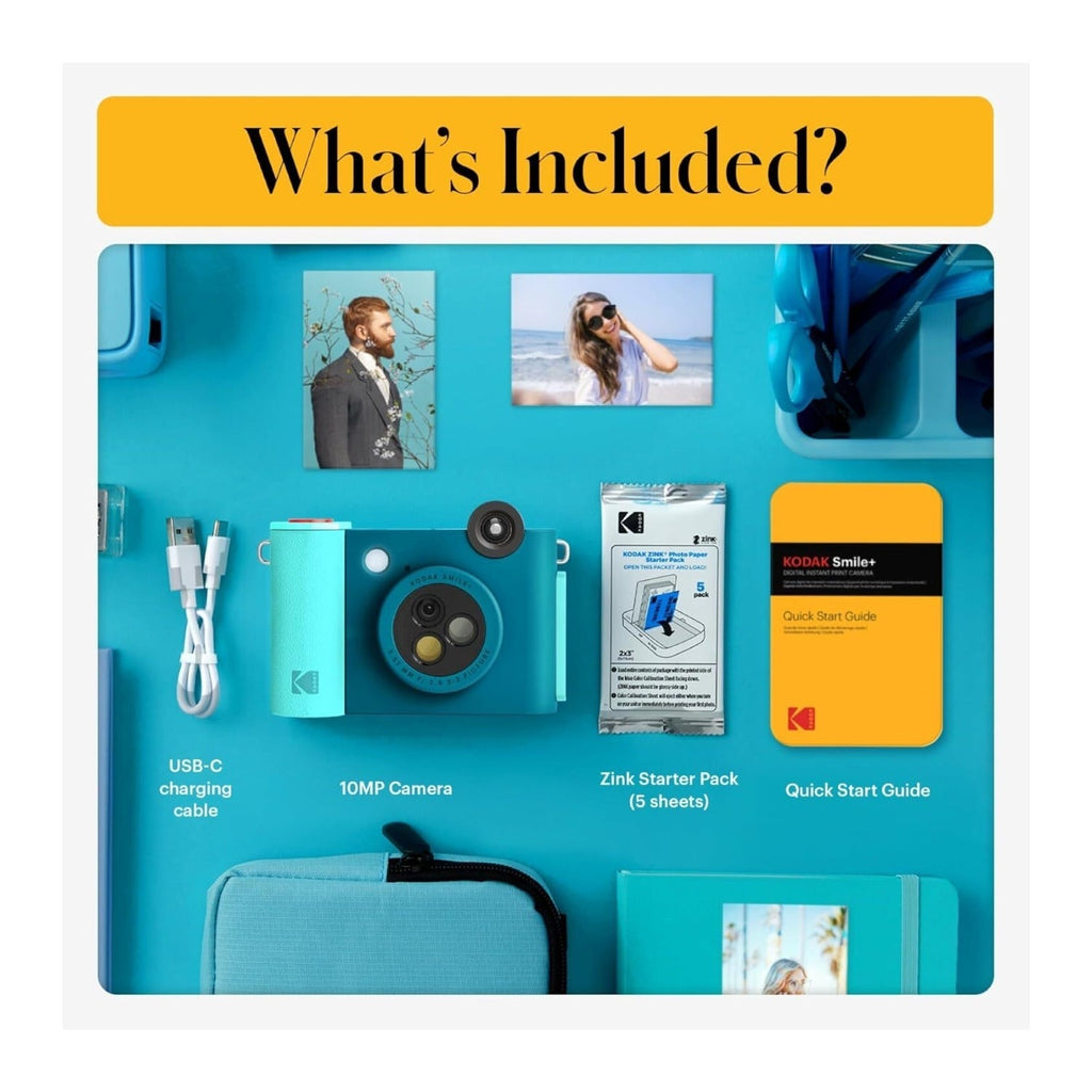 KODAK Smile+ Wireless Digital Instant Print Camera with Effect-changing Lens (Blue)
