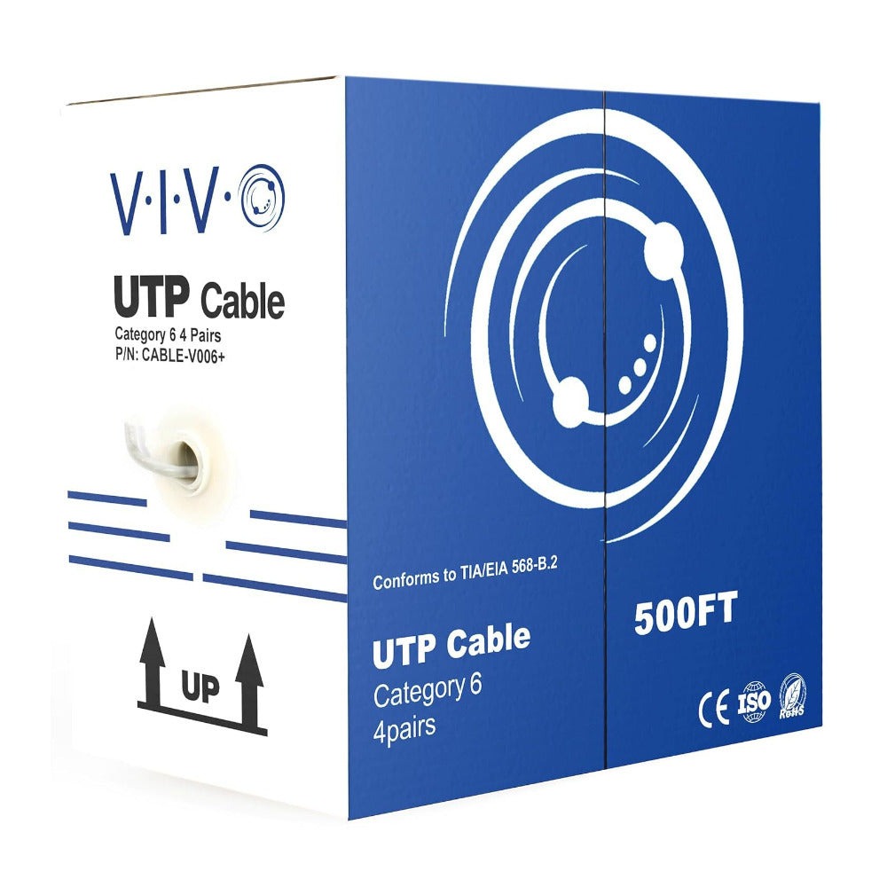 VIVO 500 ft Cat6 Ethernet Cable with CCA and 23 AWG UTP Bulk Pull Box (Gray)