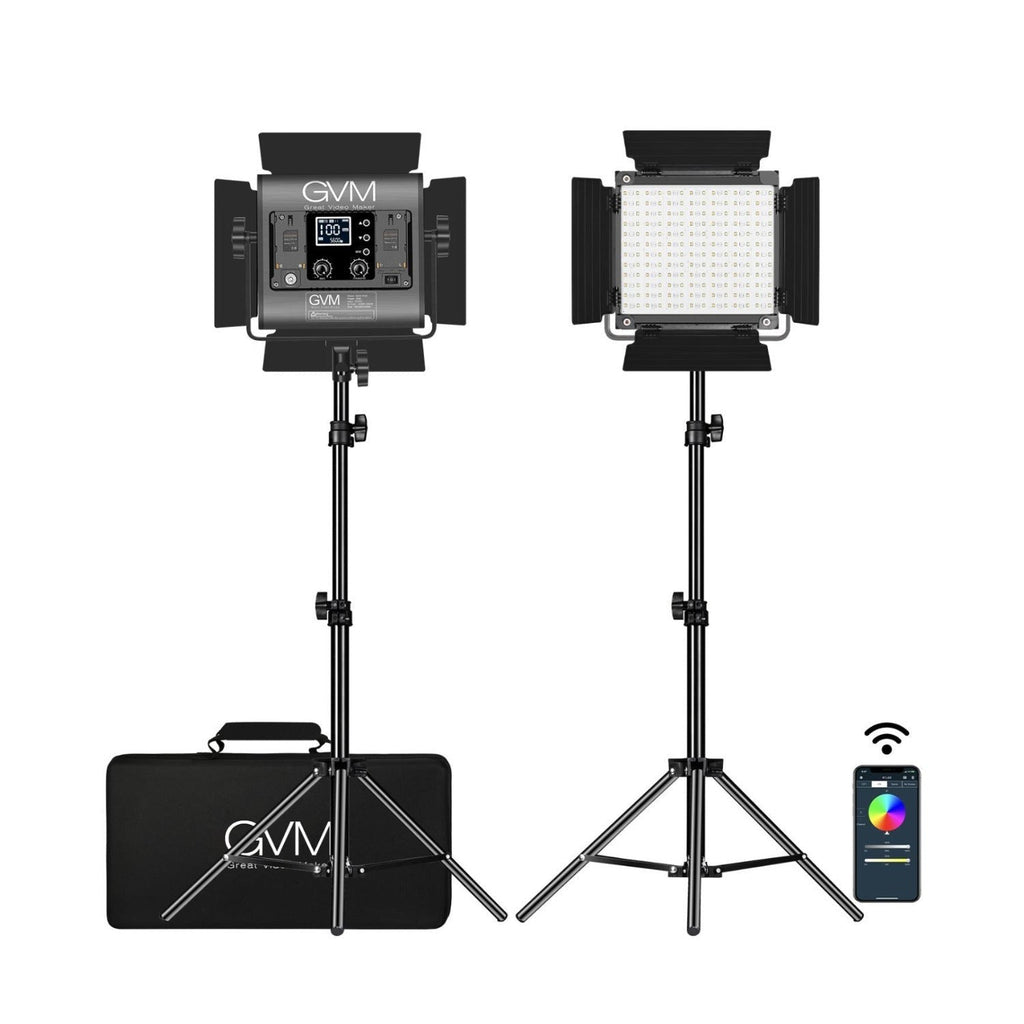 GVM 800D-RGB LED Light Panel (2-Light Kit)