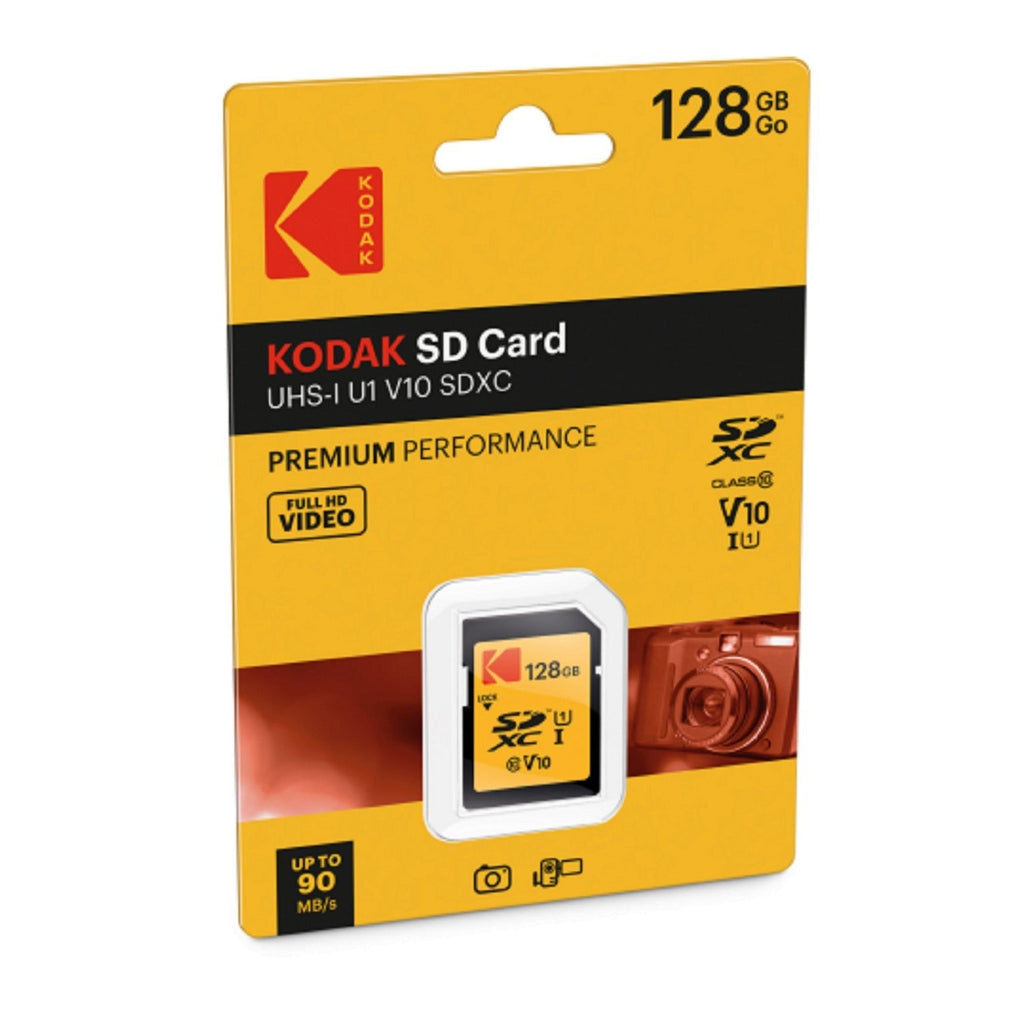 Kodak 128GB SD Class 10 UHS-I U1 V10 Full HD Memory Card with Reader Bundle