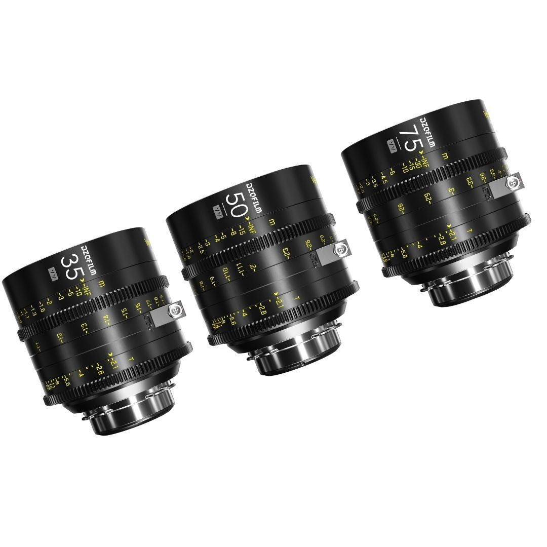 DZOFilm VESPID Cyber Full Frame PL and EF Mounts 35mm, 50mm, and 75mm 3-Lens Kit Iris (Black)