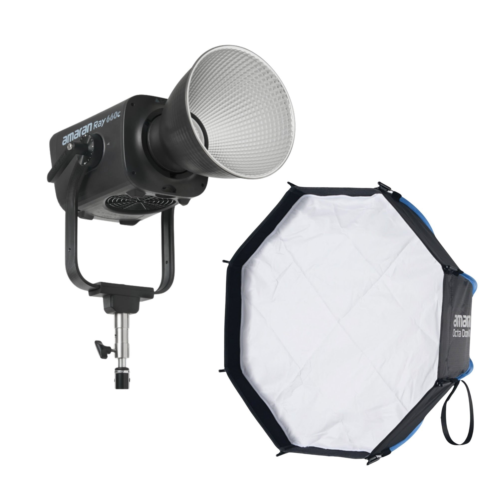 Amaran Ray 660W Full Color COB Video Light with AC Power and Octa Dome 60 Bundle