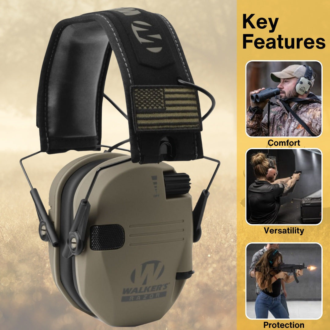 Walkers Razor Walkie Talkie Bundle with Ear Muff and Accessories