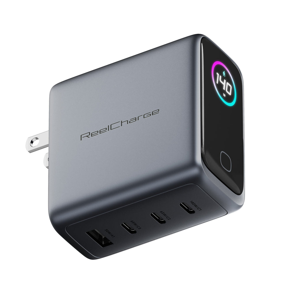 ReelCharge 140W Smart Wall Charger (Gray)
