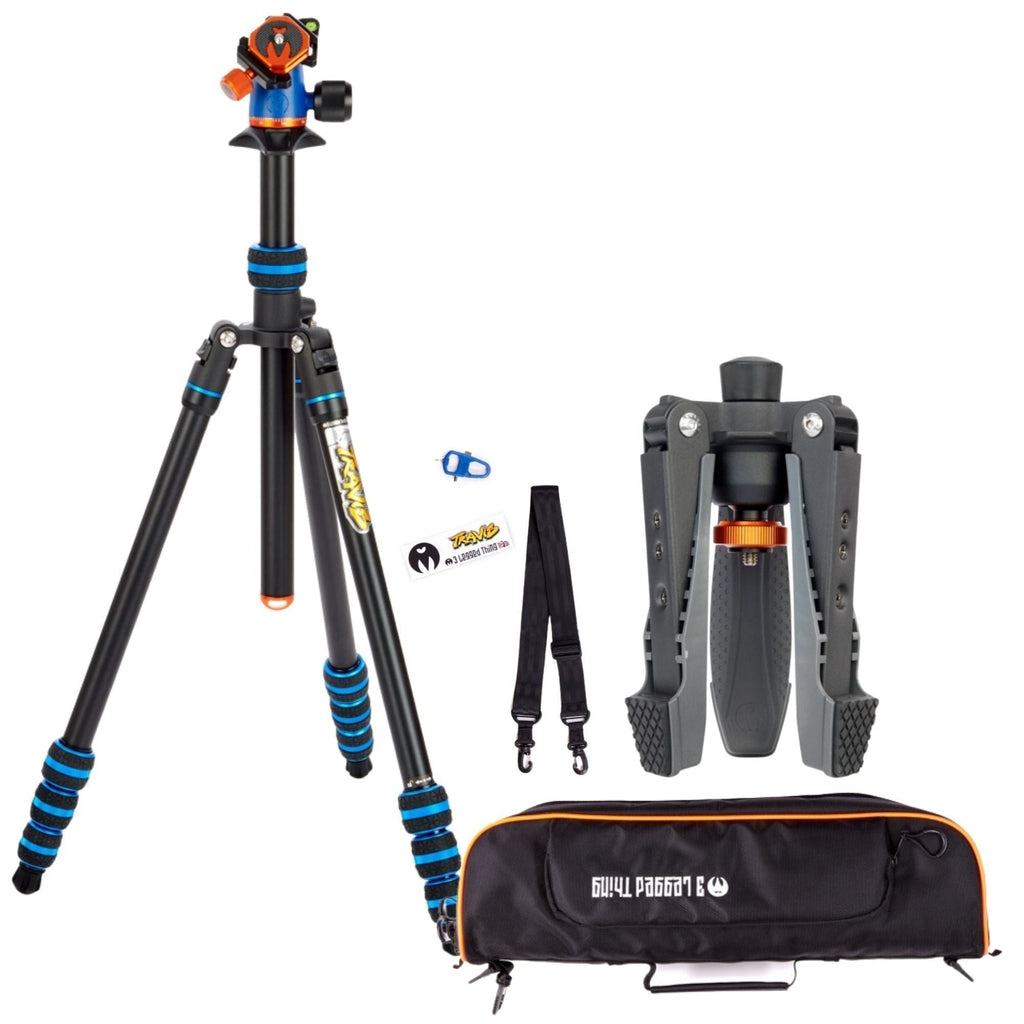 3 Legged Thing PUNKS Travis 2.0 Magnesium Alloy Tripod System (Blue) with Rugged Foot Stabilizer