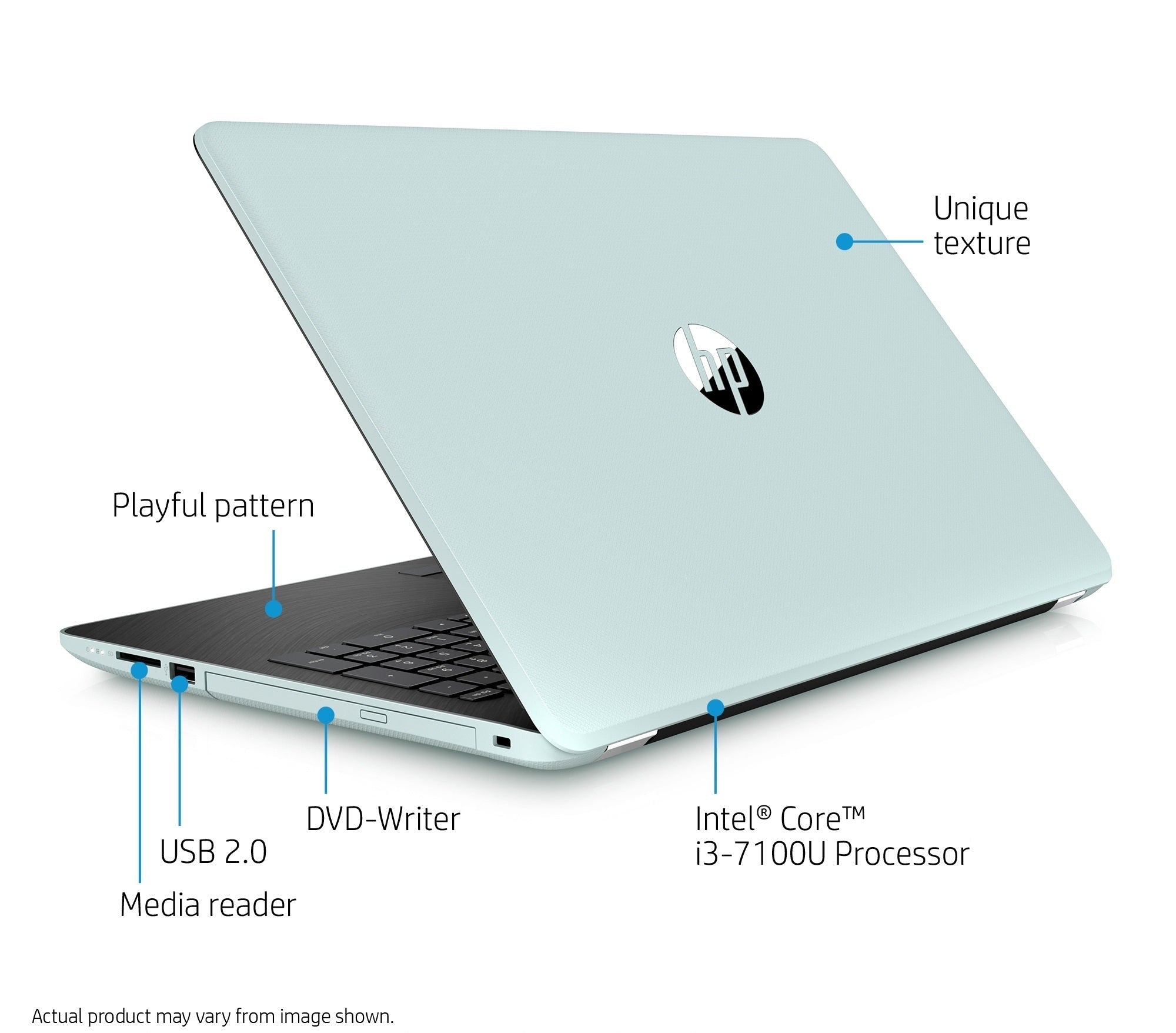 HP 17-bs012cy 17.3" HD+ Laptop, Intel Core i3-7100, 8GB RAM, 2TB HDD (Pale Mint) (Certified Refurbished)