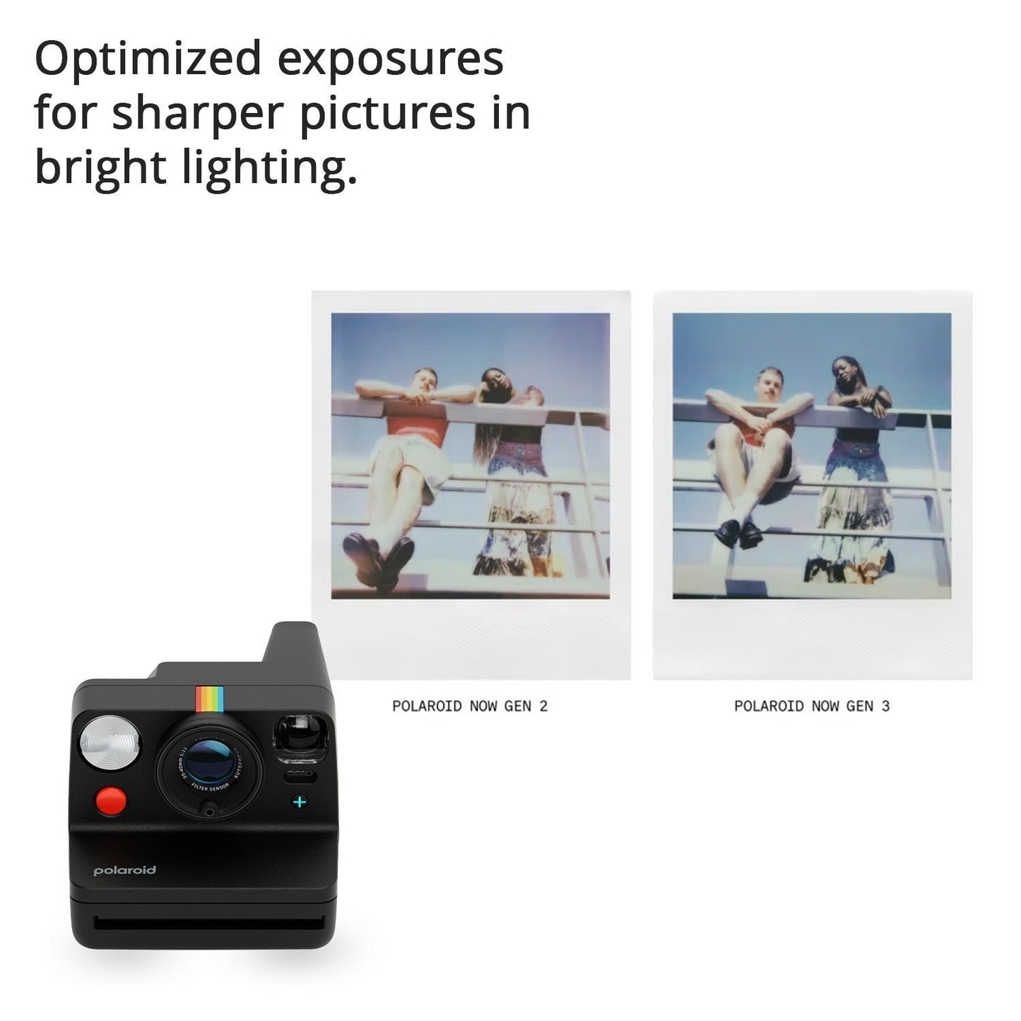Polaroid Now Generation 3 Instant Camera with Built-In Tripod Mount and Film Kit (Black) Bundle