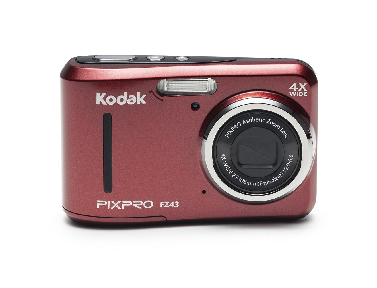 Kodak PIXPRO FZ43 Friendly Zoom (Red) with 16GB Memory Card Bundle