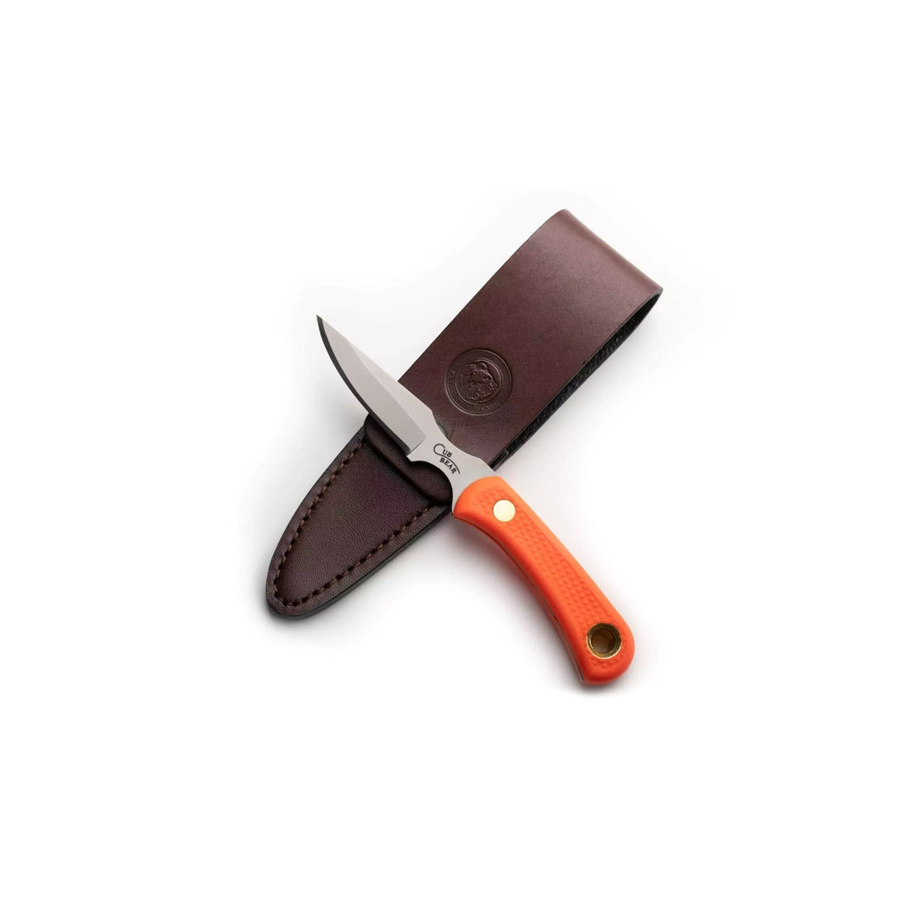 Knives of Alaska Cub Bear D2 Steel Blade with Leather Sheath (Orange)