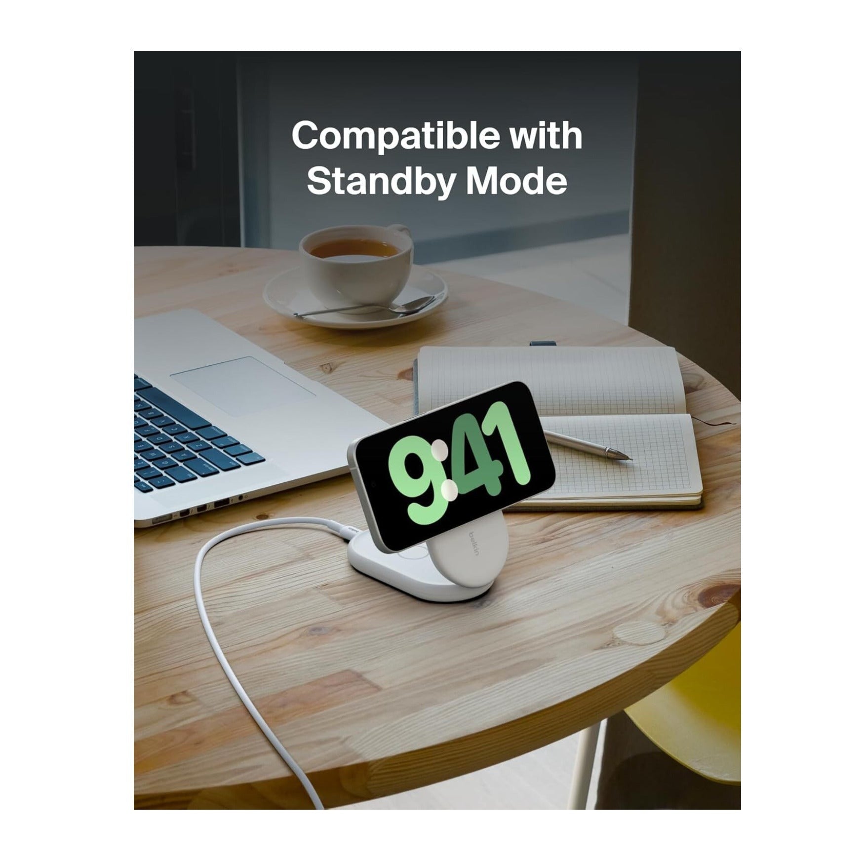Belkin BoostCharge 15W 2-in-1 Magnetic Foldable Wireless Qi2 Charging Stand (Pink)