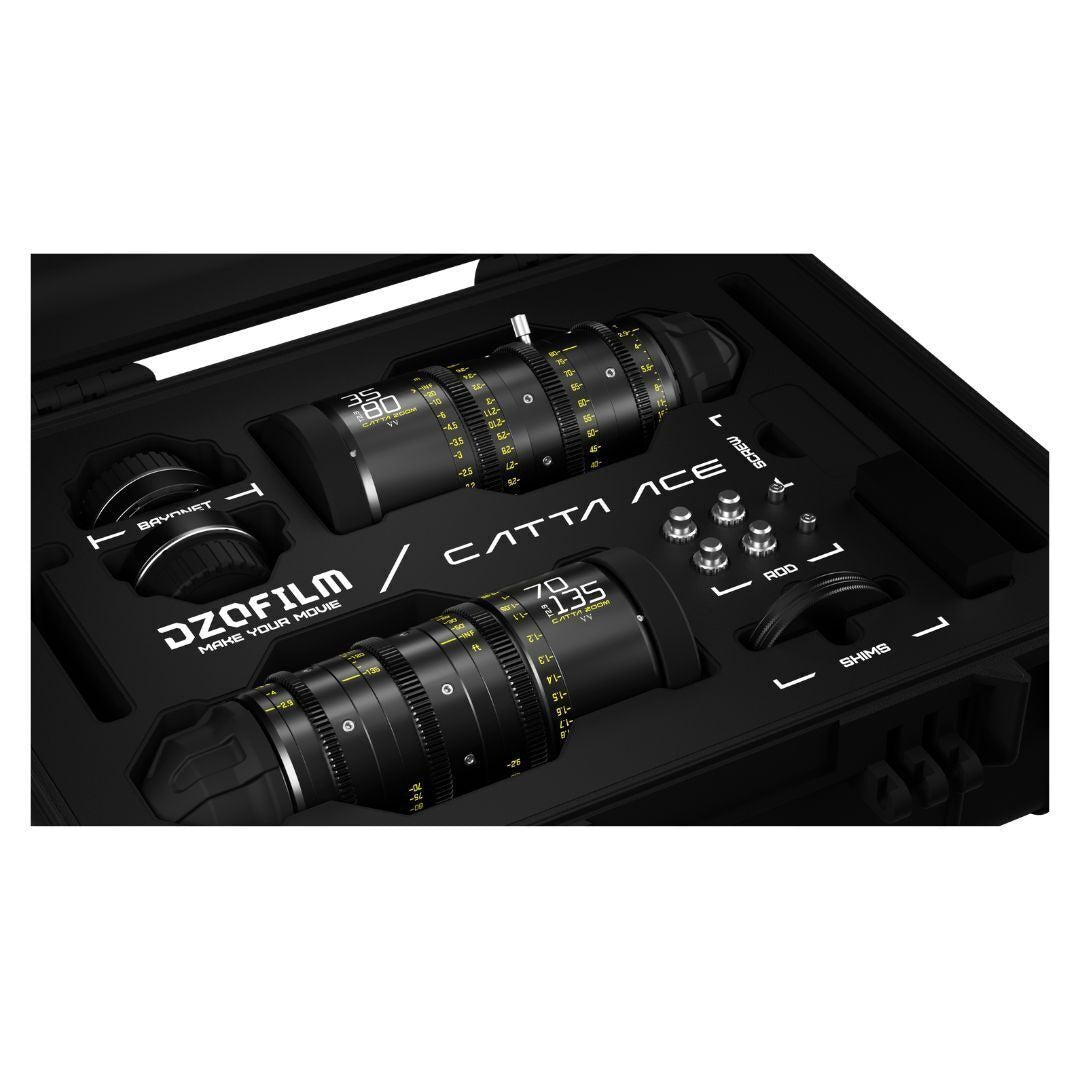 DZOFilm Catta Ace FF 35-80mm and 70-135mm T2.9 2-Lens Bundle with 16-Bladed Iris (PL and EF, Black)