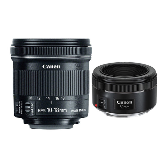Canon 50mm f/1.8 and 10-18mm Portrait and Travel 2 Lens Kit