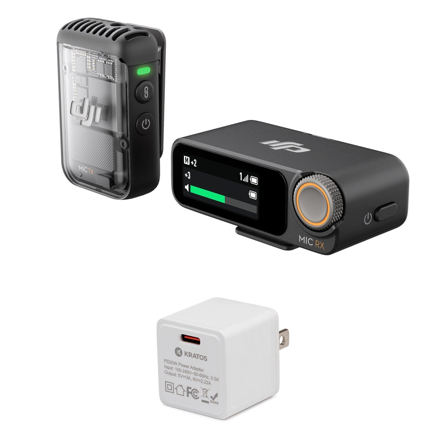 DJI Mic 2 Omnidirectional Audio Recording (1 TX and 1 RX) with Accessories Bundle