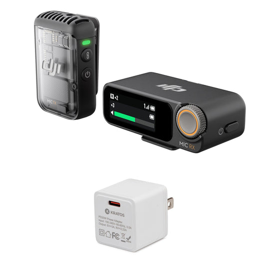 DJI Mic 2 Omnidirectional Audio Recording (1 TX and 1 RX) with Accessories Bundle