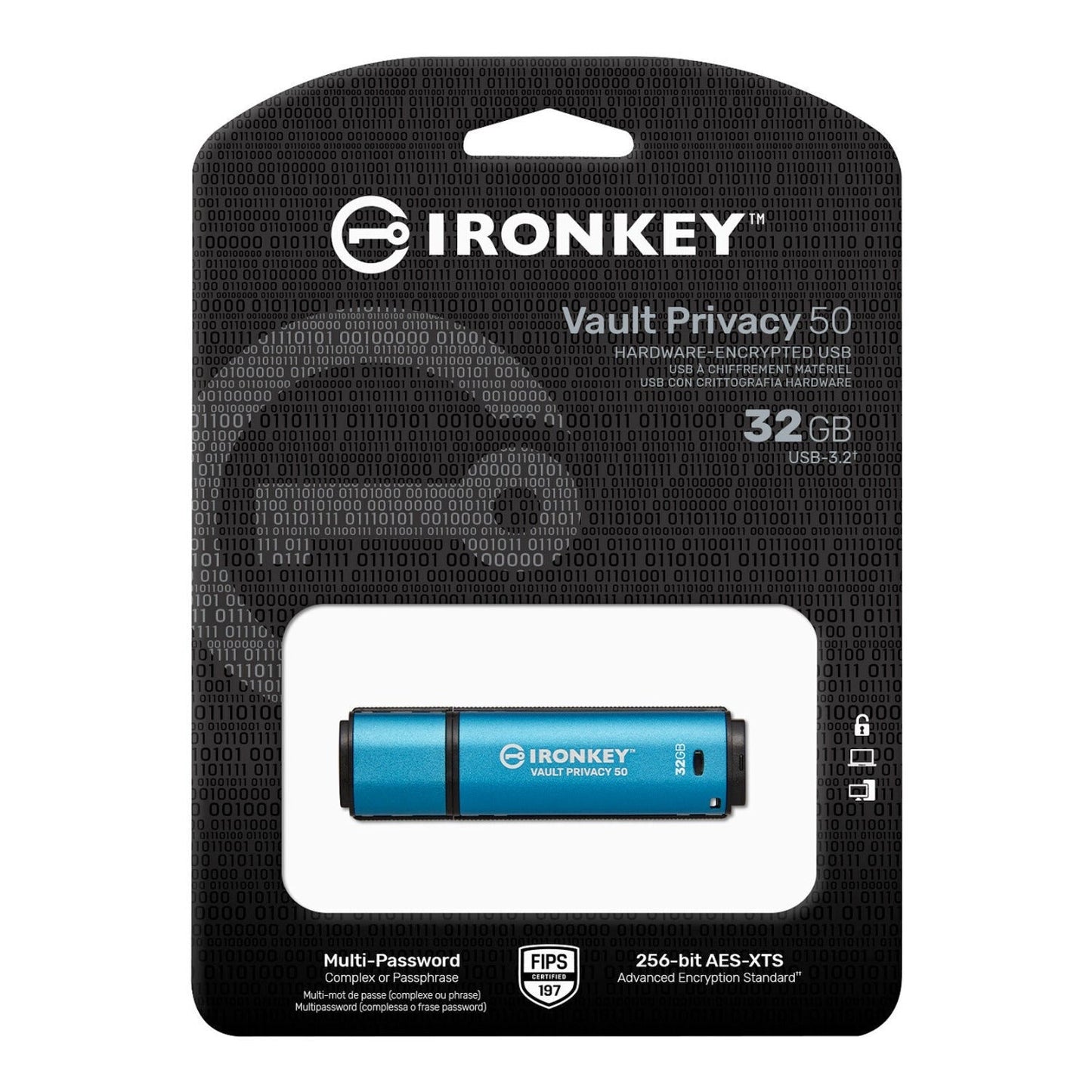 Kingston Ironkey Vault Privacy 50 Series 32GB USB-A 3.2 Gen 1 Flash Drive