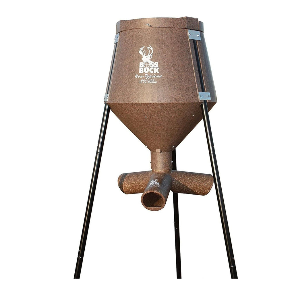 BOSS Buck 200lbs Deer Feeder Drum with Auto Feed System 2 Way Protein Head