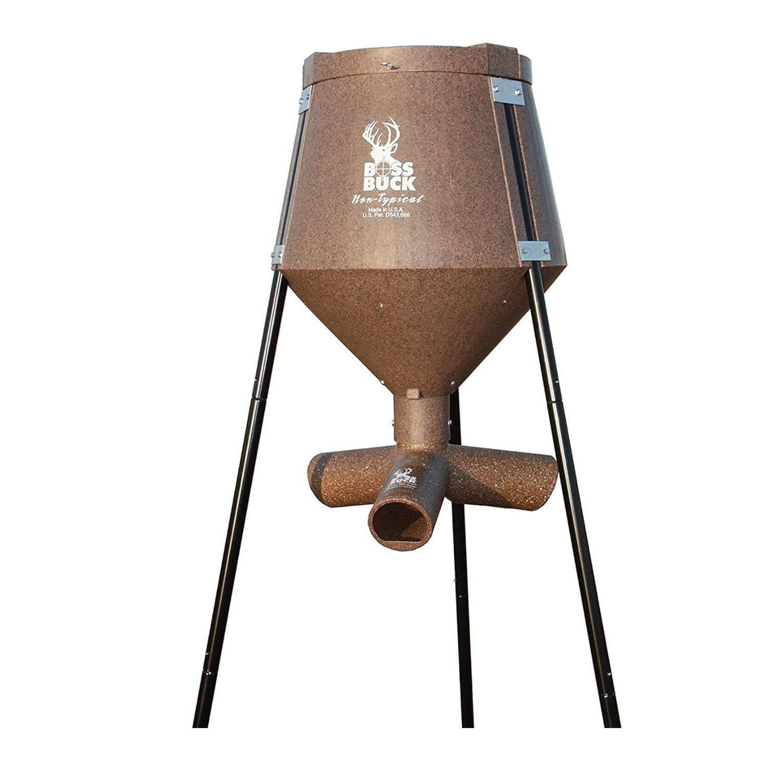 BOSS Buck 200lbs Deer Feeder Drum with Auto Feed System 2 Way Protein Head