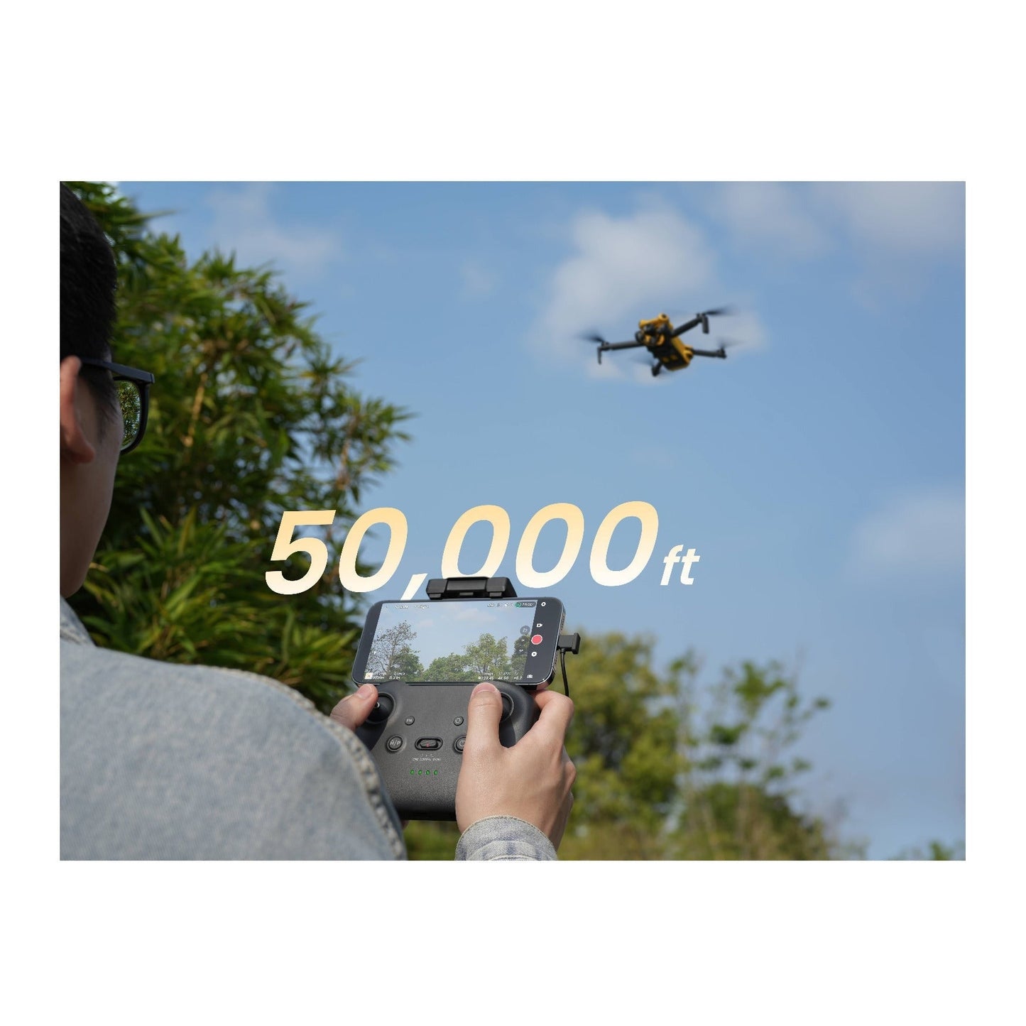 SKYROVER X1 48MP 4K Camera Drone with 32-Min Flight Time (Yellow)