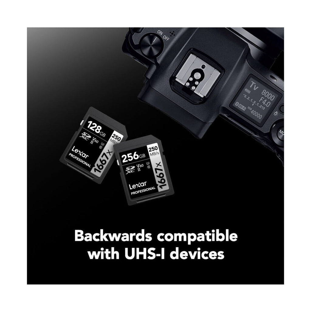 Lexar Professional SDXC 1667X UHS-II V60 4K 256GB Memory Card (2-Pack)