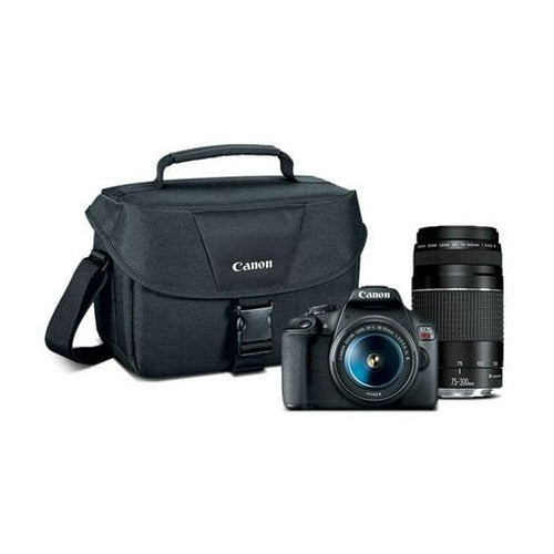 Canon EOS Rebel T7 DSLR Camera EF-S 18-55mm and EF 75-300mm Double Zoom Lens Kit (Used)