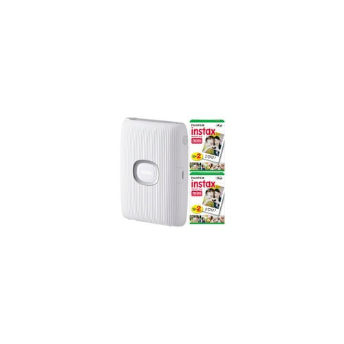 Fujifilm Instax Mini Link 2 Instant Smartphone Printer (Clay White) Bundle