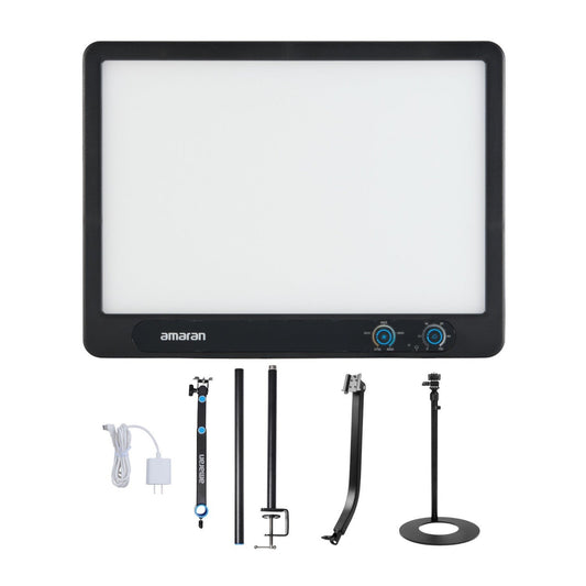 amaran Verge Edge-Lit LED Panel Light Flicker-Free (Charcoal, US) Bundle