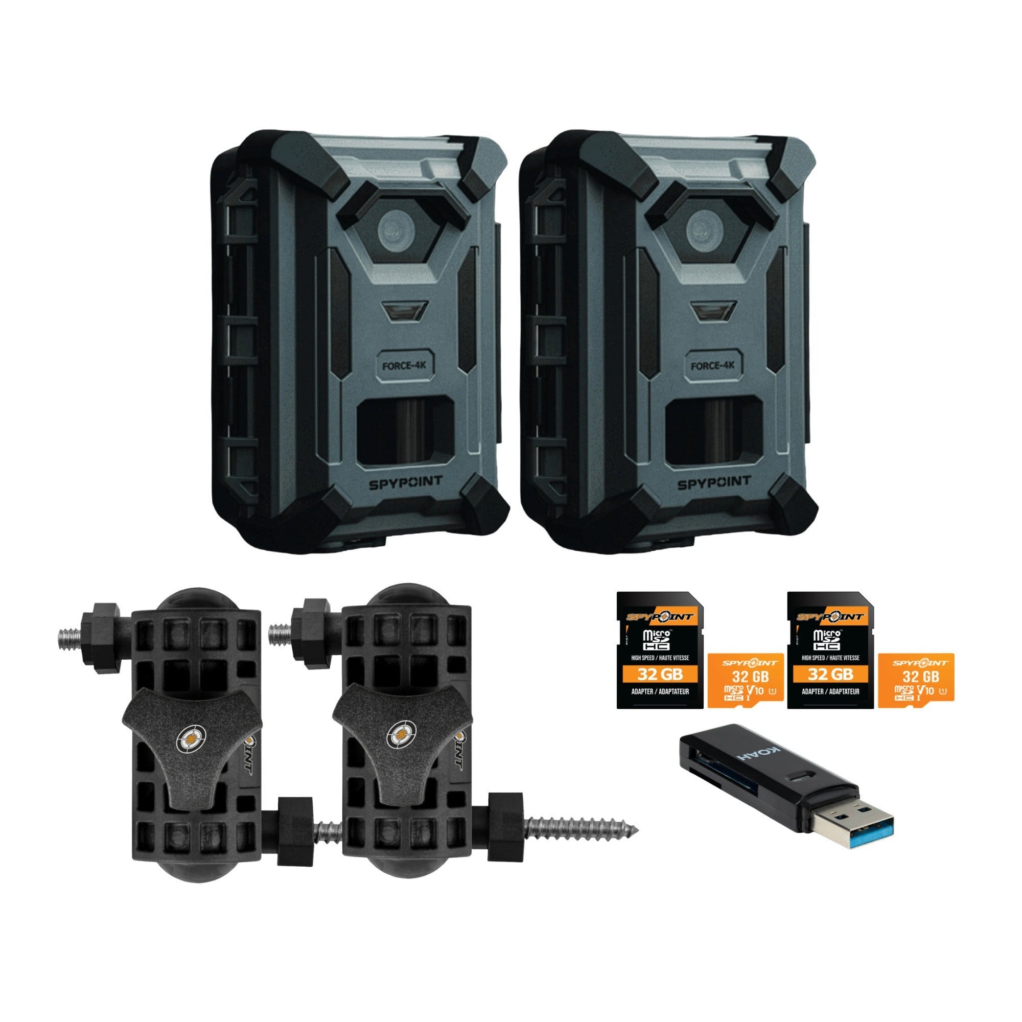 Spypoint FORCE-4K Trail Camera with 32GB MicroSD and Accessories Bundle