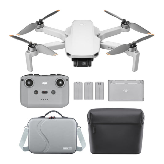 DJI Mini 4K Fly More Camera Drone Combo Bundle with Soft Gray Carrying Case