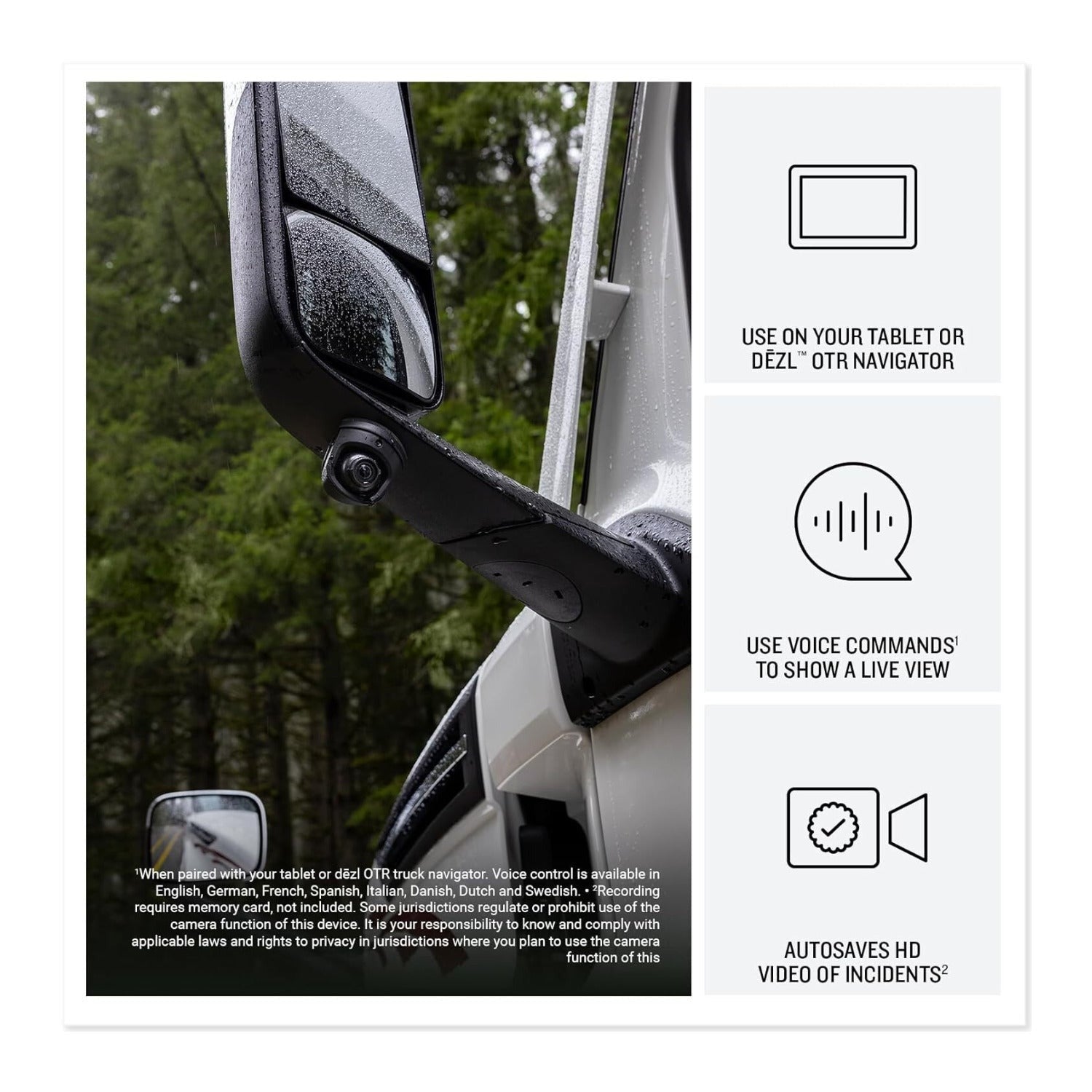 Garmin dēzl DualView Rugged Side Camera System for Trucks with Blind Spot Monitoring