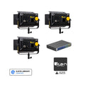 ikan Lyra LBX5-PoE Bi-Color Studio Soft LED Light Panel (Black, Unmanaged Switch 3-Light Kit)