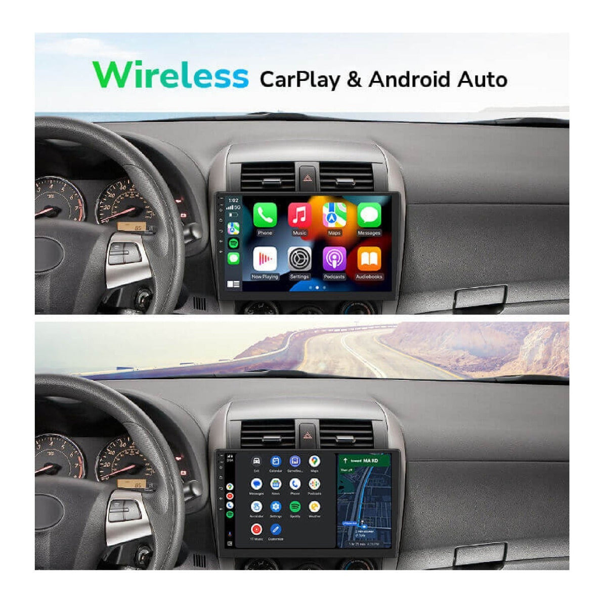 Eonon Android 13 Double Din Car Radio - 10.1 Inch QLED Touch Screen (6GB+64GB)