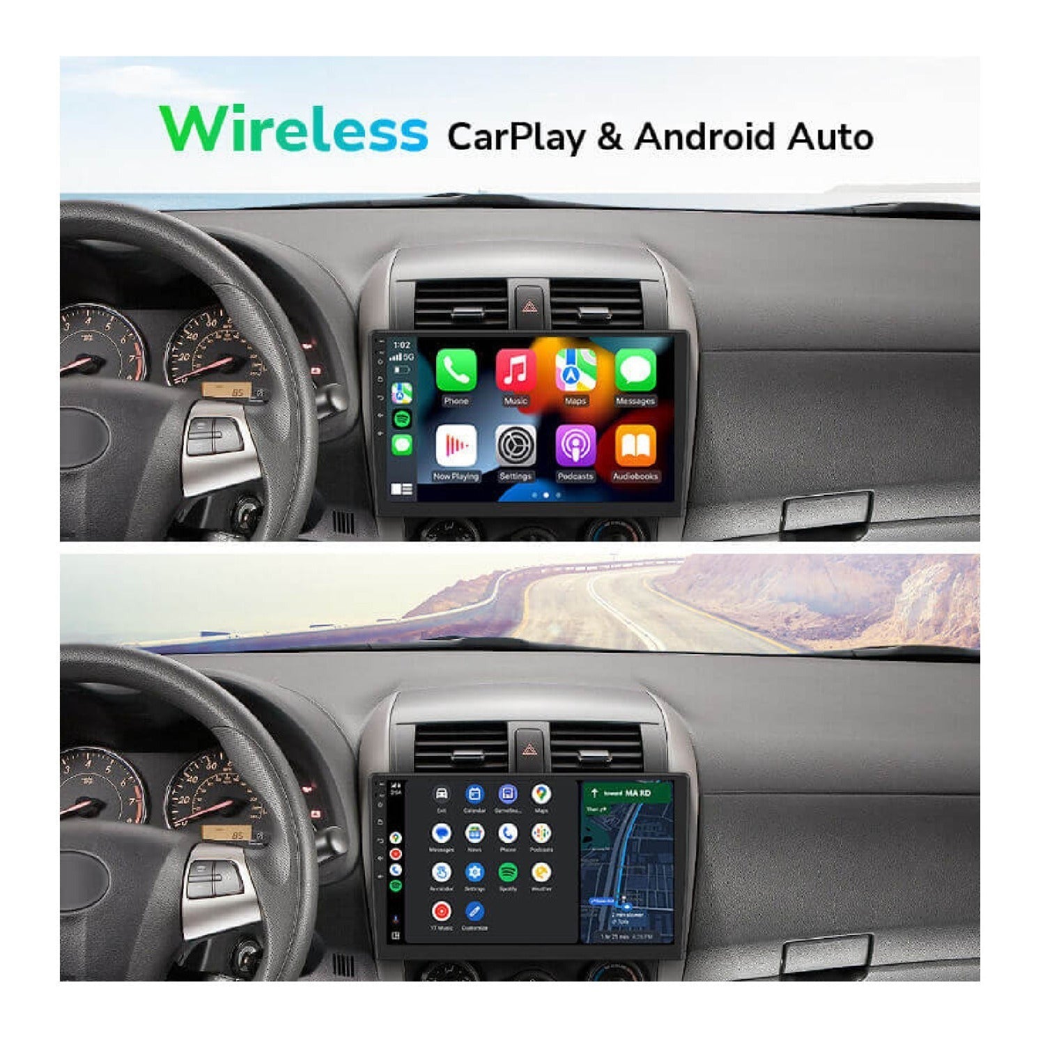 Eonon Android 13 Double Din Car Radio - 10.1 Inch QLED Touch Screen (6GB+64GB)