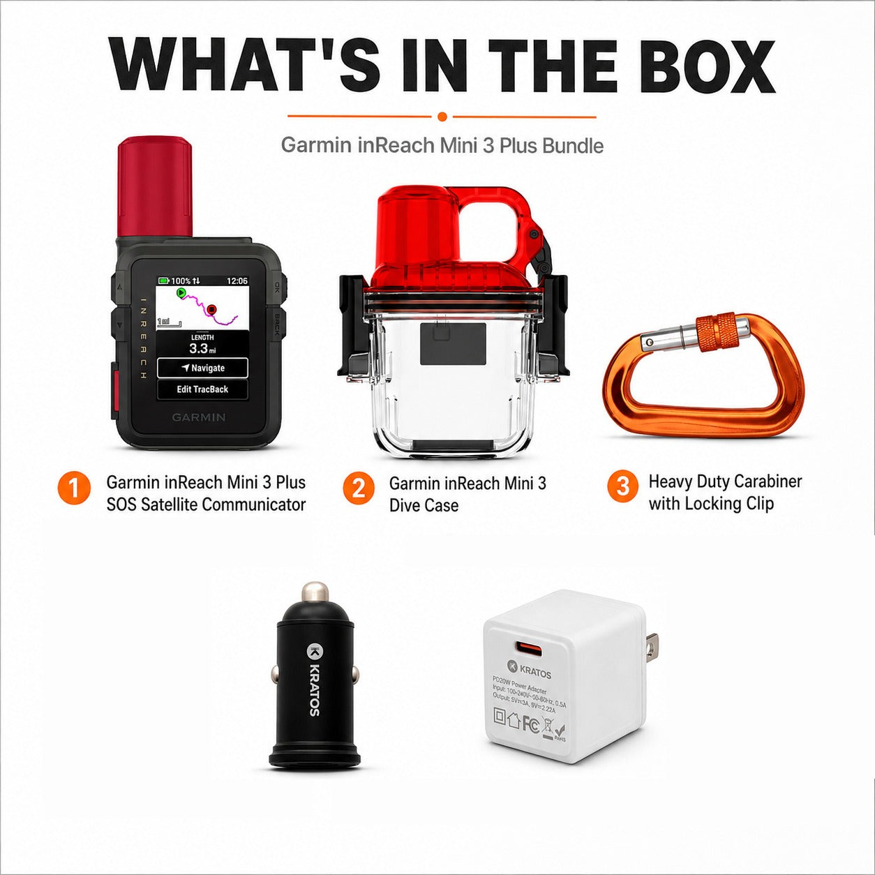 Garmin inReach Mini 3 Plus Satellite Communicator Bundle with Dive Case