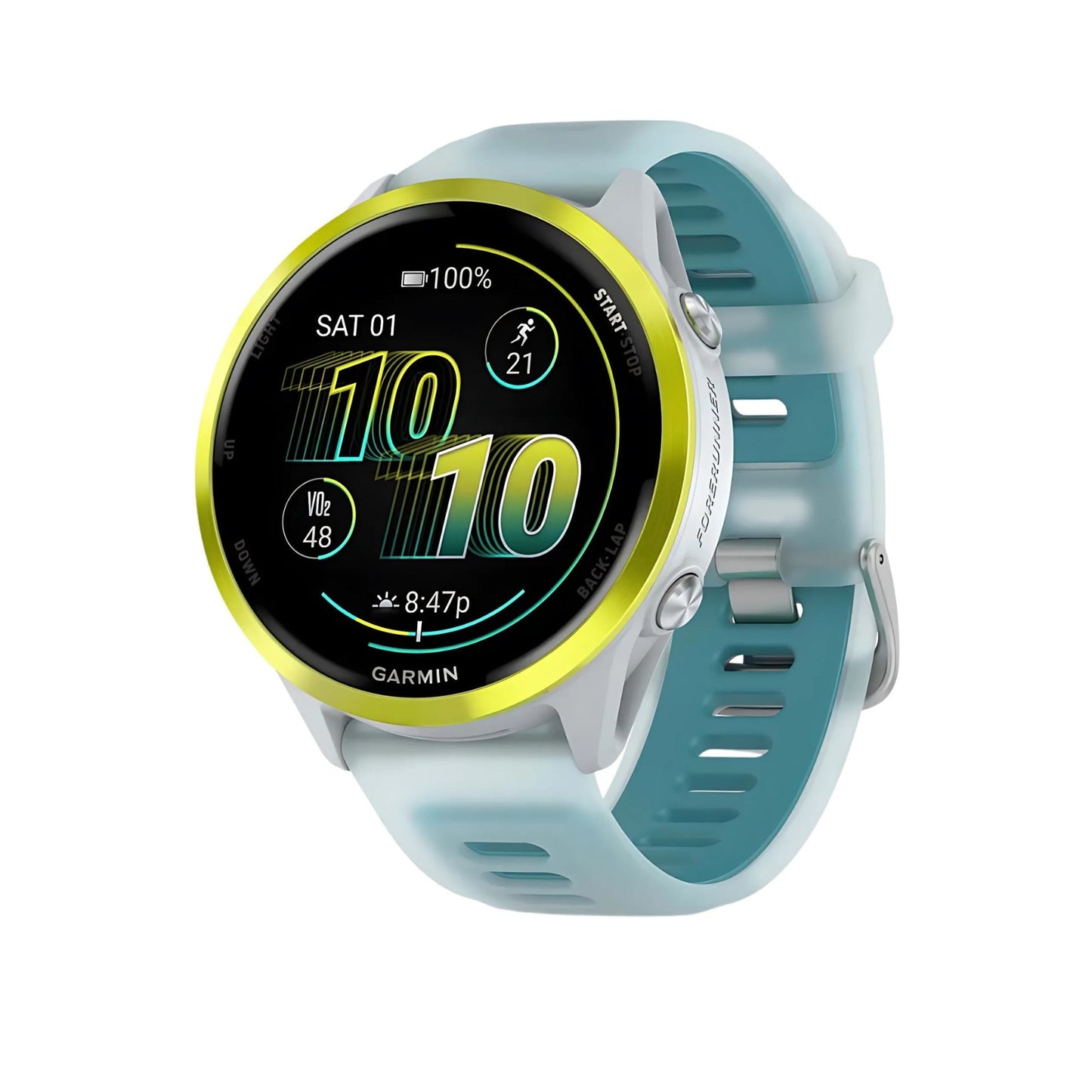 Garmin Forerunner 570 47mm Smartwatch (Amp Yellow/Whitestone Turquoise) and Accessories Bundle